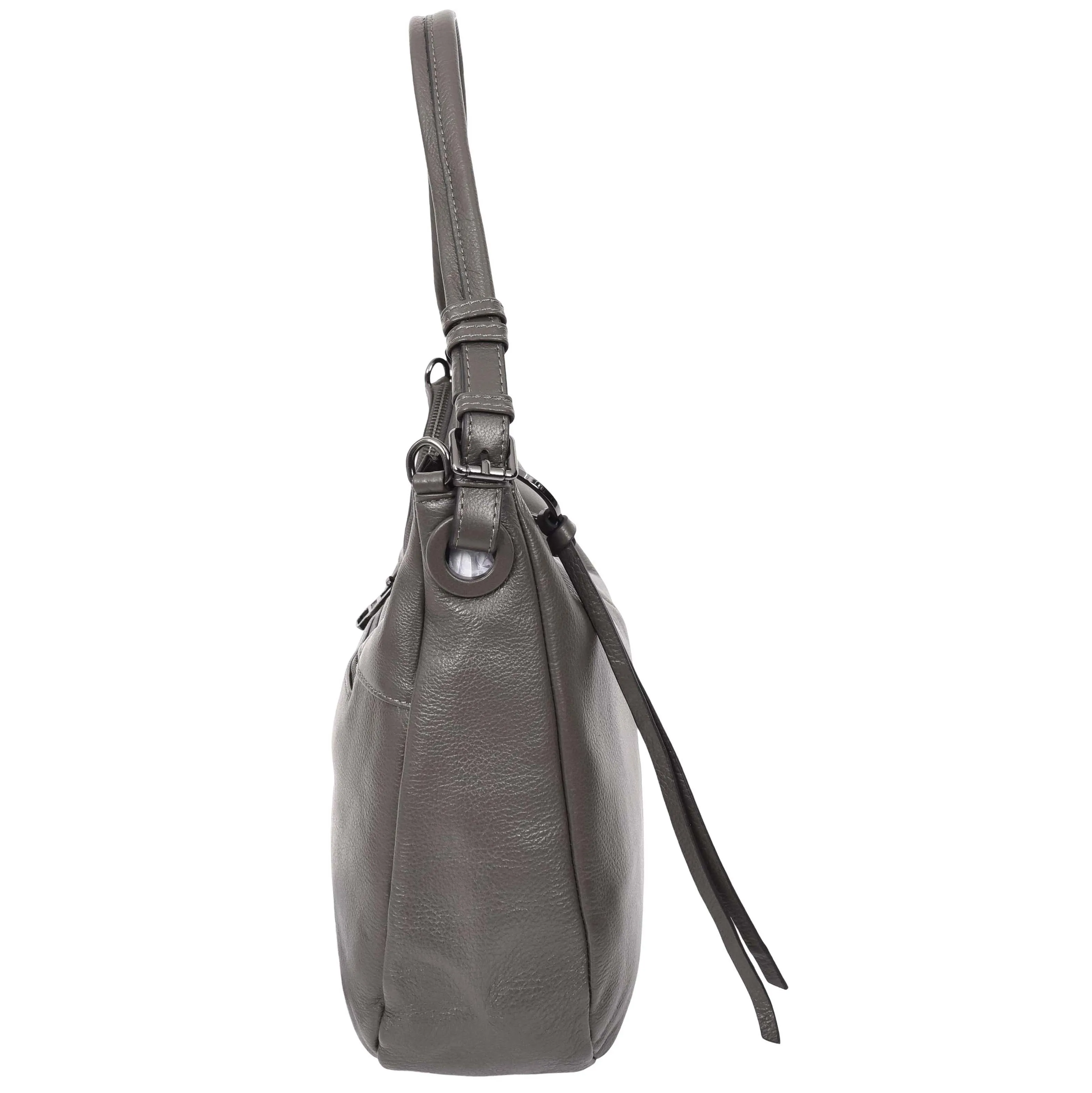 Womens Leather Hobo Handbag Soft Large Multi Straps Zipper Shoulder Bag A202 Grey