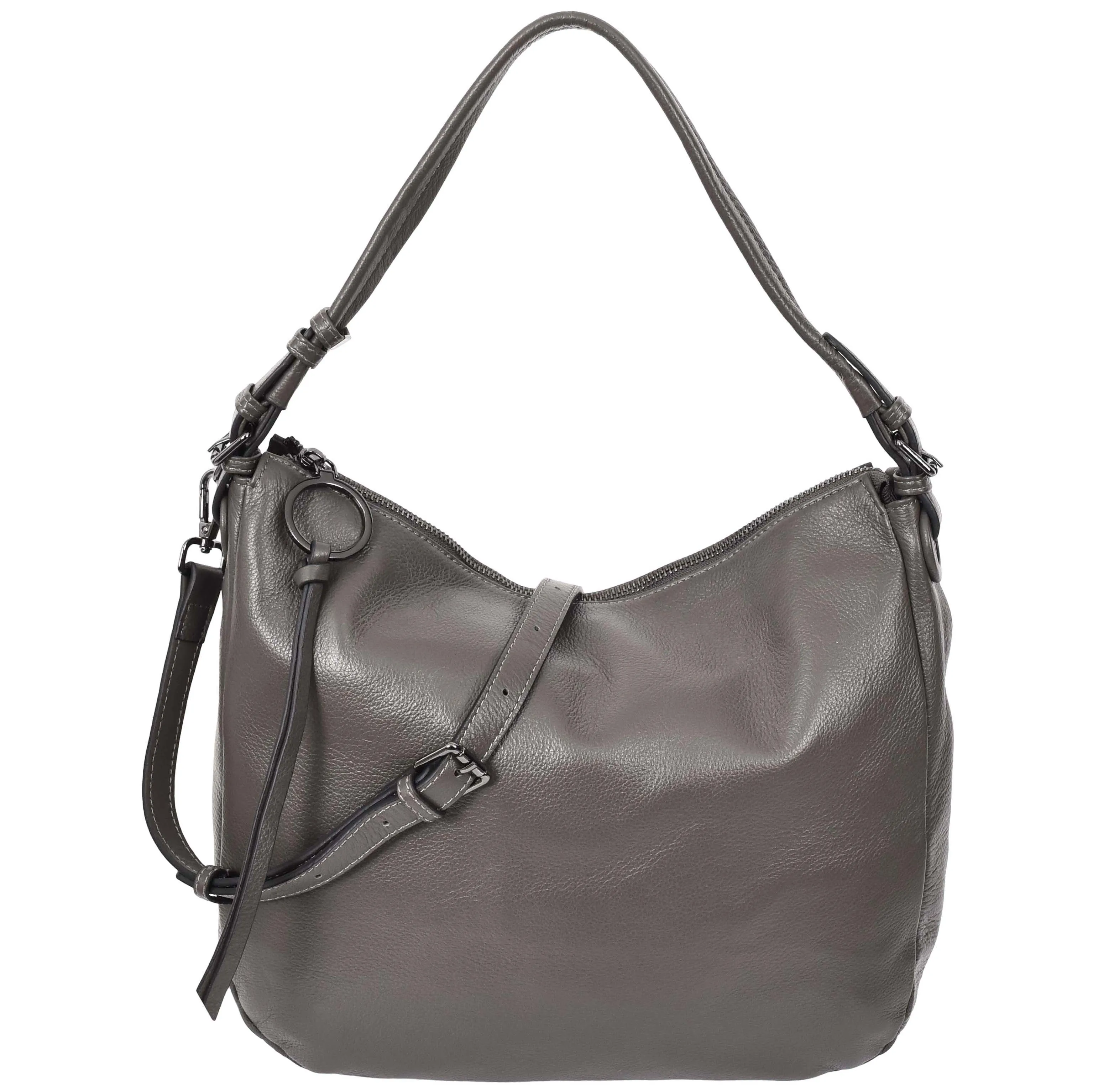 Womens Leather Hobo Handbag Soft Large Multi Straps Zipper Shoulder Bag A202 Grey