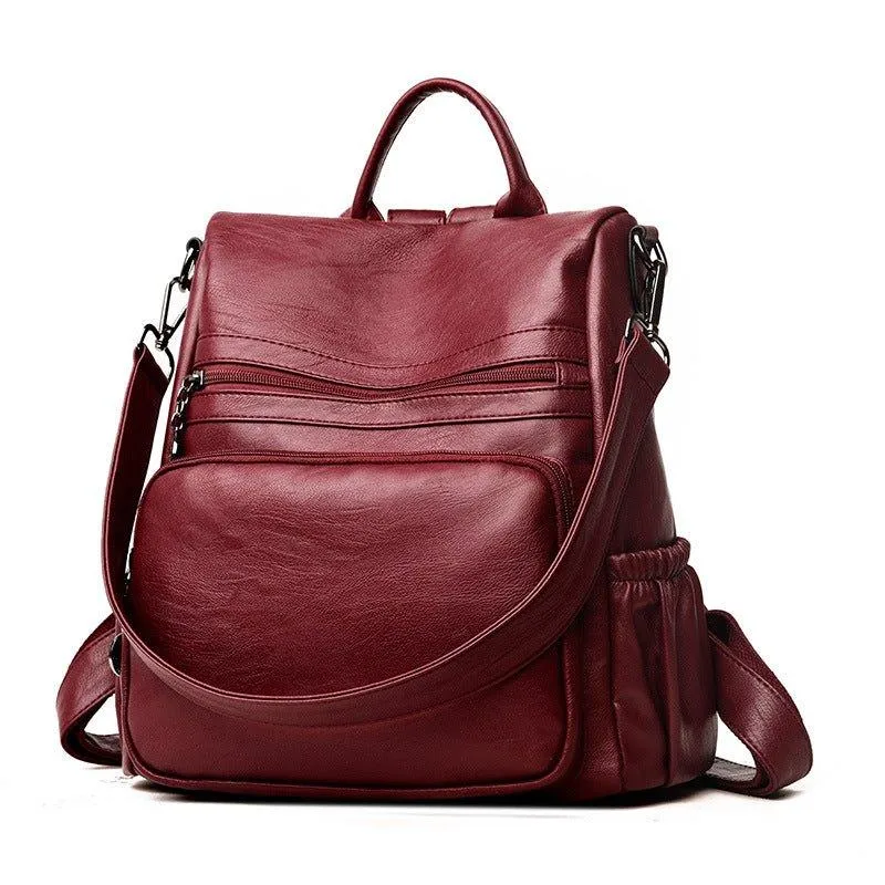 Womens Soft PU Leather Backpack Handbags