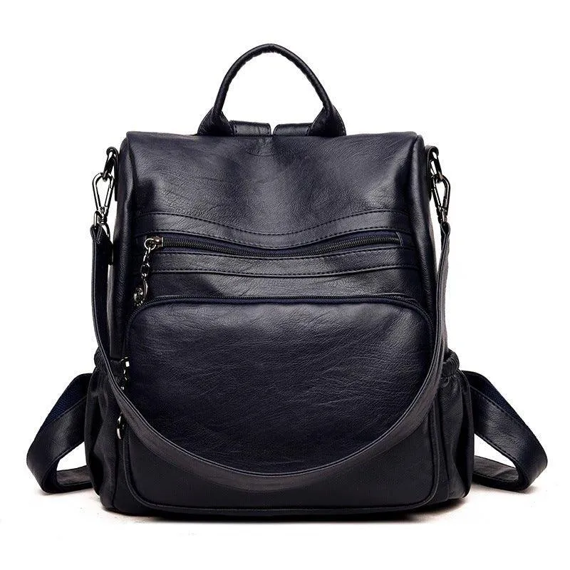 Womens Soft PU Leather Backpack Handbags