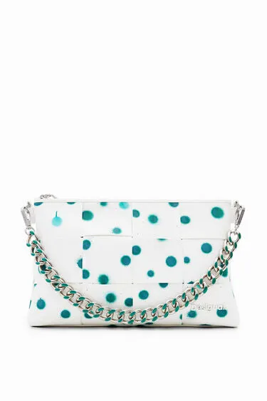 Woven Droplets Crossbody - White