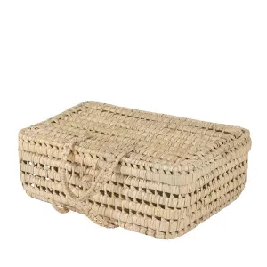 Woven Palm Leaf Suitcases Set - 3 pcs