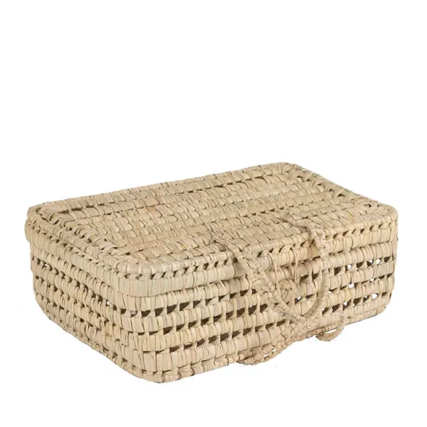 Woven Palm Leaf Suitcases Set - 3 pcs